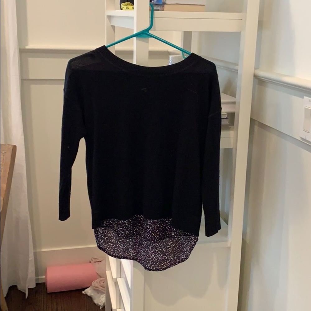 Black sweater with silk insert